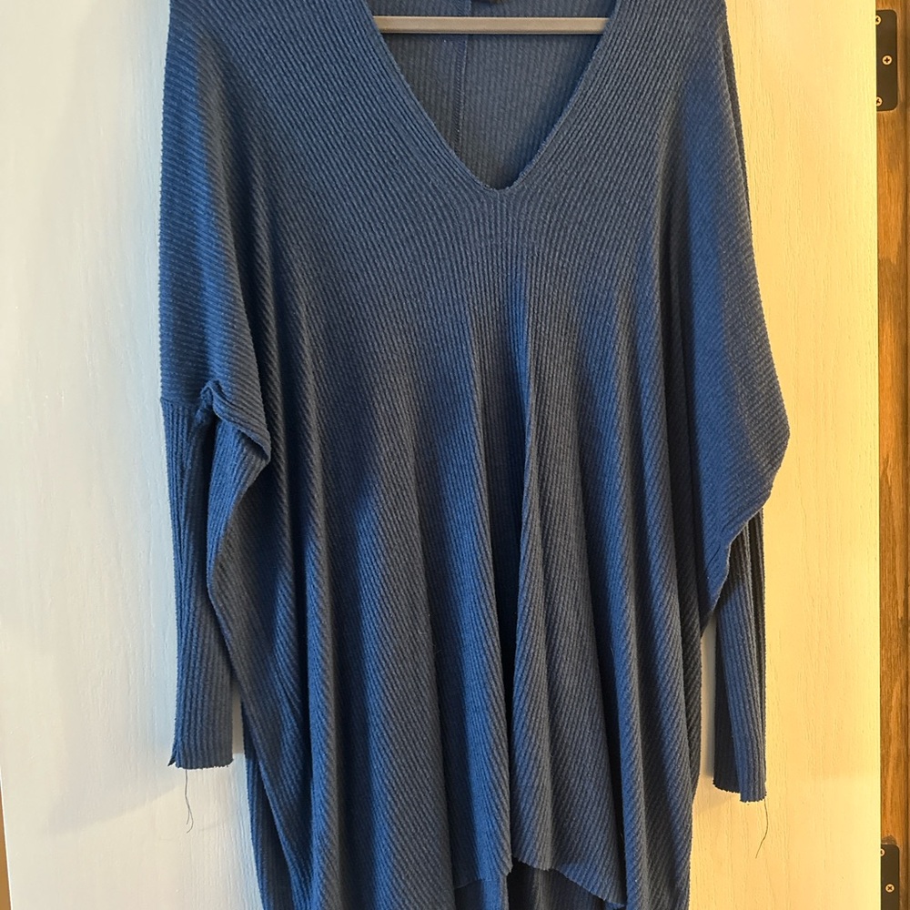 Workhall Clothing Company- Blue V-Neck Women's Sweater